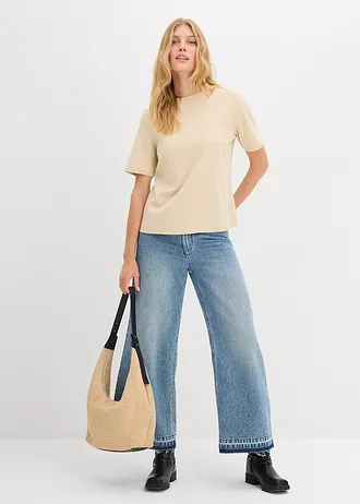 T-shirt en coton • sable clair • Boutique bonprix