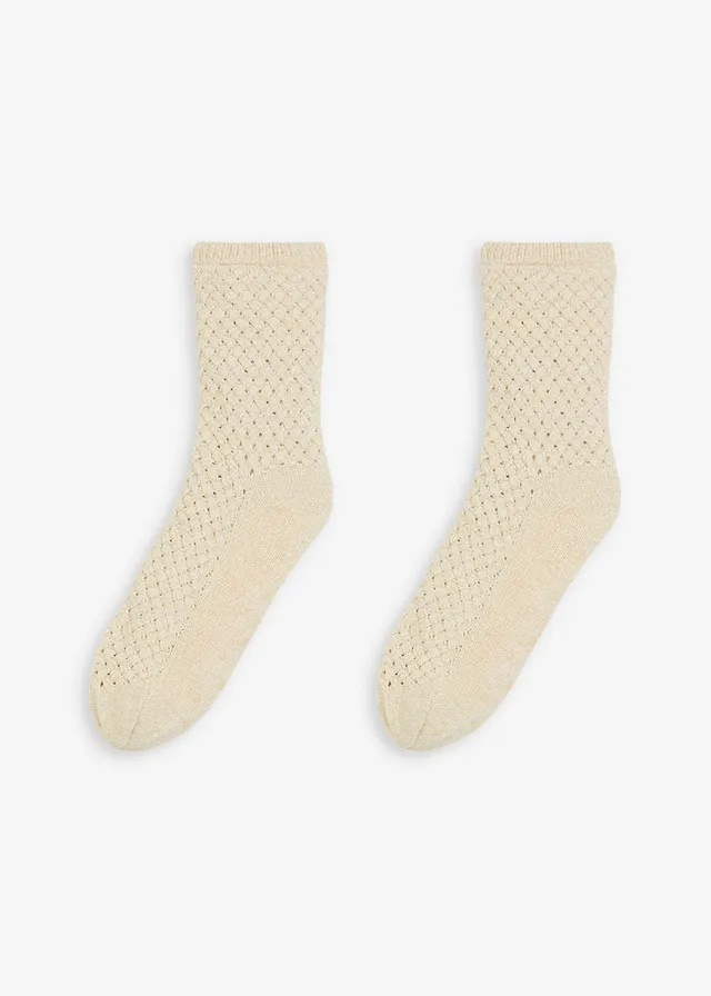 Șosete confortabile cu fir lurex, căptușeală teddy și talpă antiderapantă