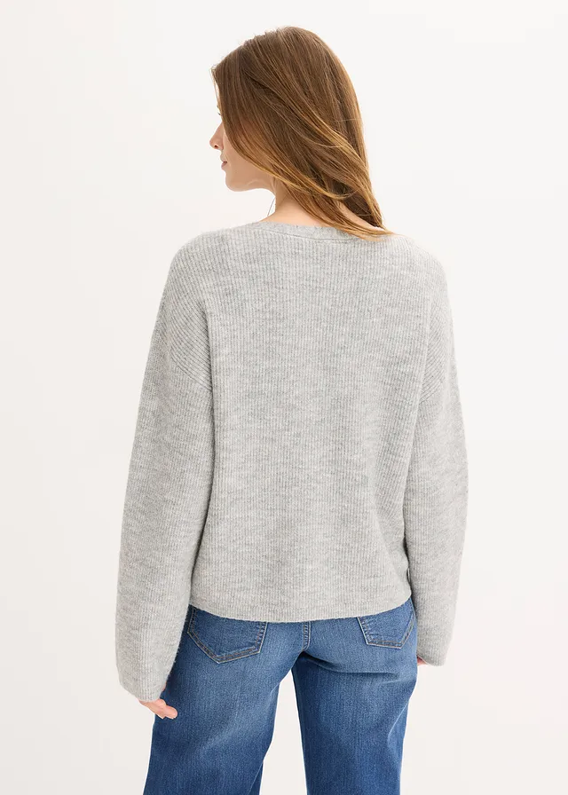 Gilet en maille, Couleur: gris clair chiné