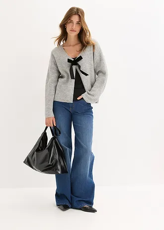 Gilet en maille, Couleur: gris clair chiné