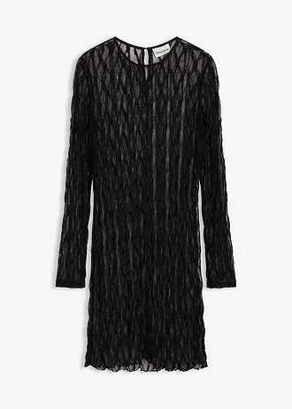 Krátké krajkové šaty, barva: černá