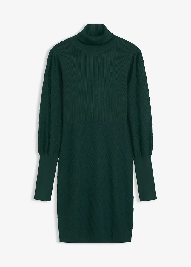 Rochie tricotată cu guler rulat