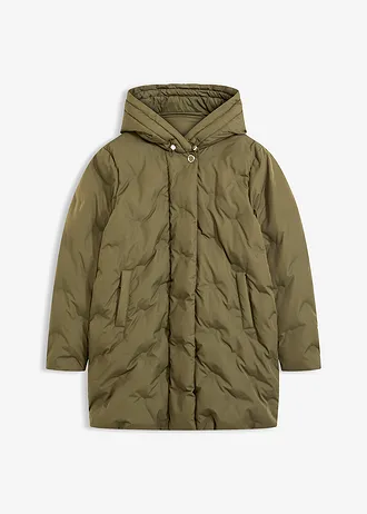 Gewatteerde jas in 2-in-1-look, Kleur: donkerolijfgroen