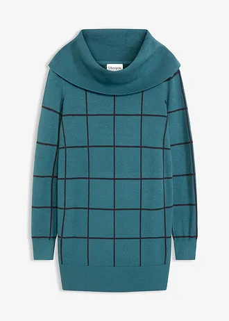 Lange trui, Kleur: pepergroen/zwart geruit