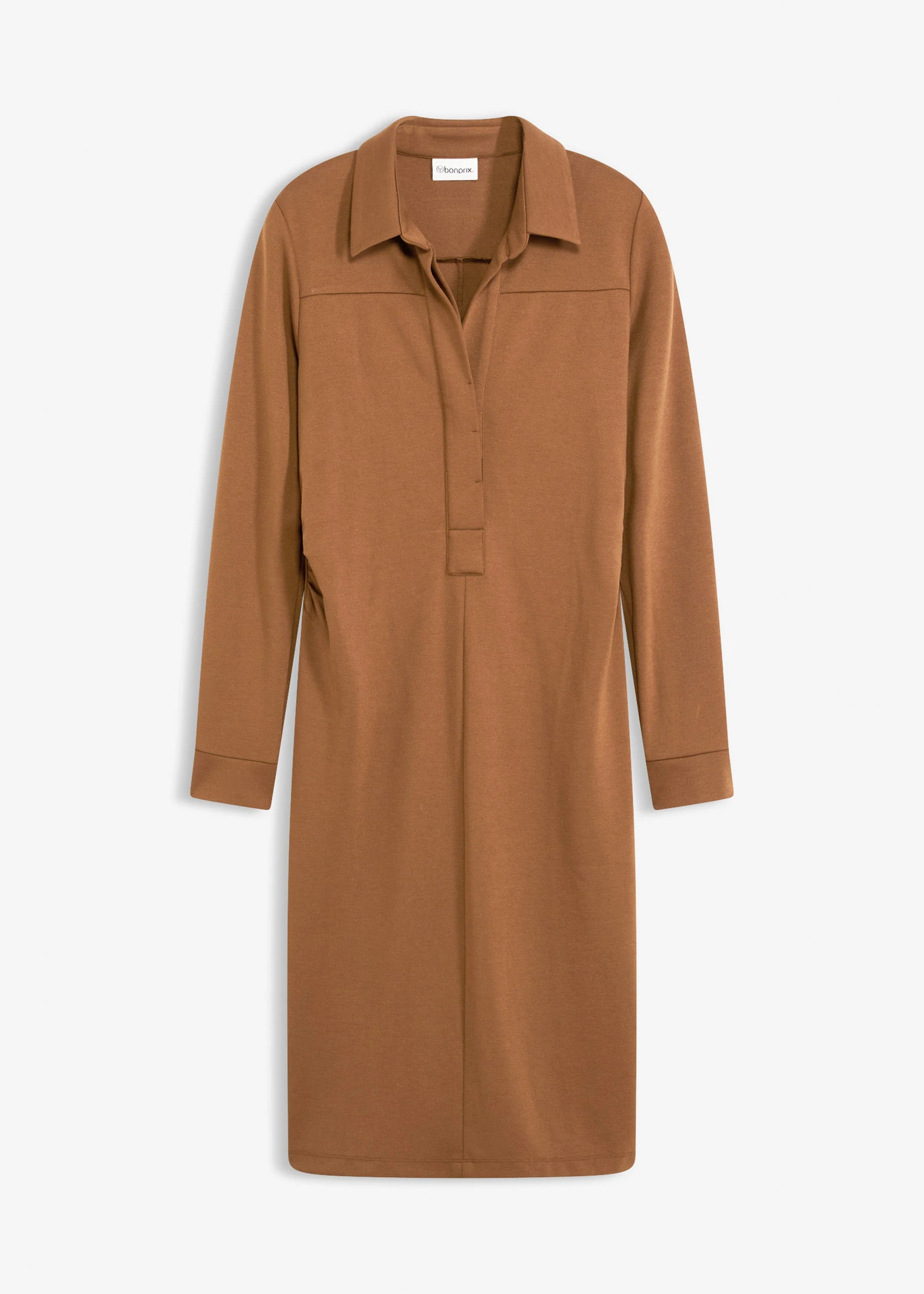 Robe-chemise en Punto di Roma • marron • Boutique bonprix