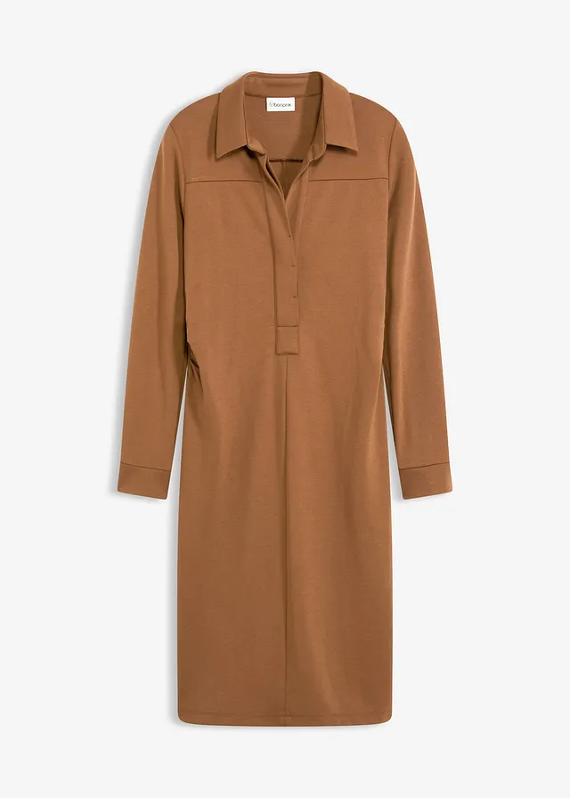 Robe-chemise en Punto di Roma • marron • Boutique bonprix