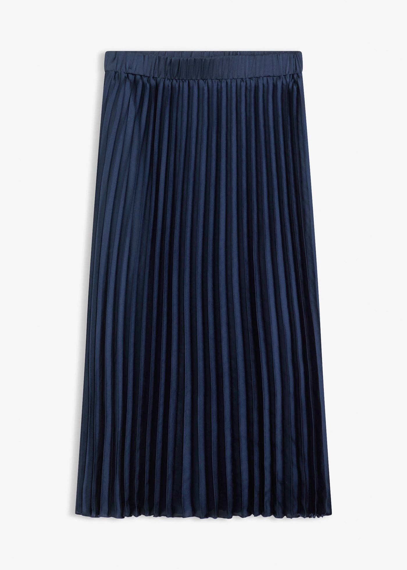 Fustă plisată din satin fin • bleumarin • magazin bonprix