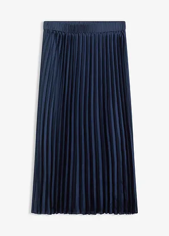 Jupe plissée en satin fin