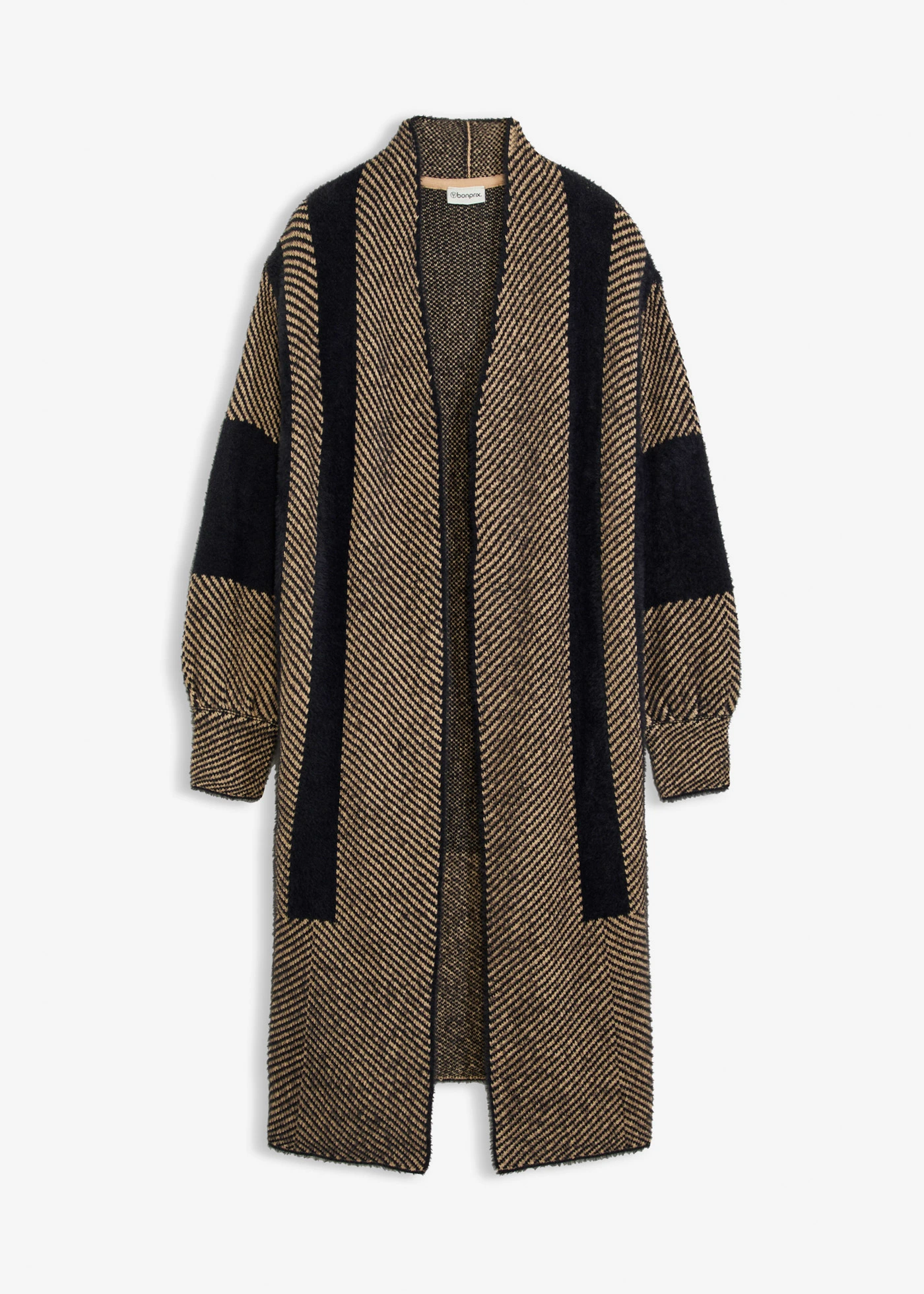 Pletený kabátek • černá -bílá káva • bonprix obchod