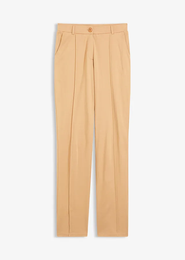 Pantaloni din jerse din bumbac cu dungă