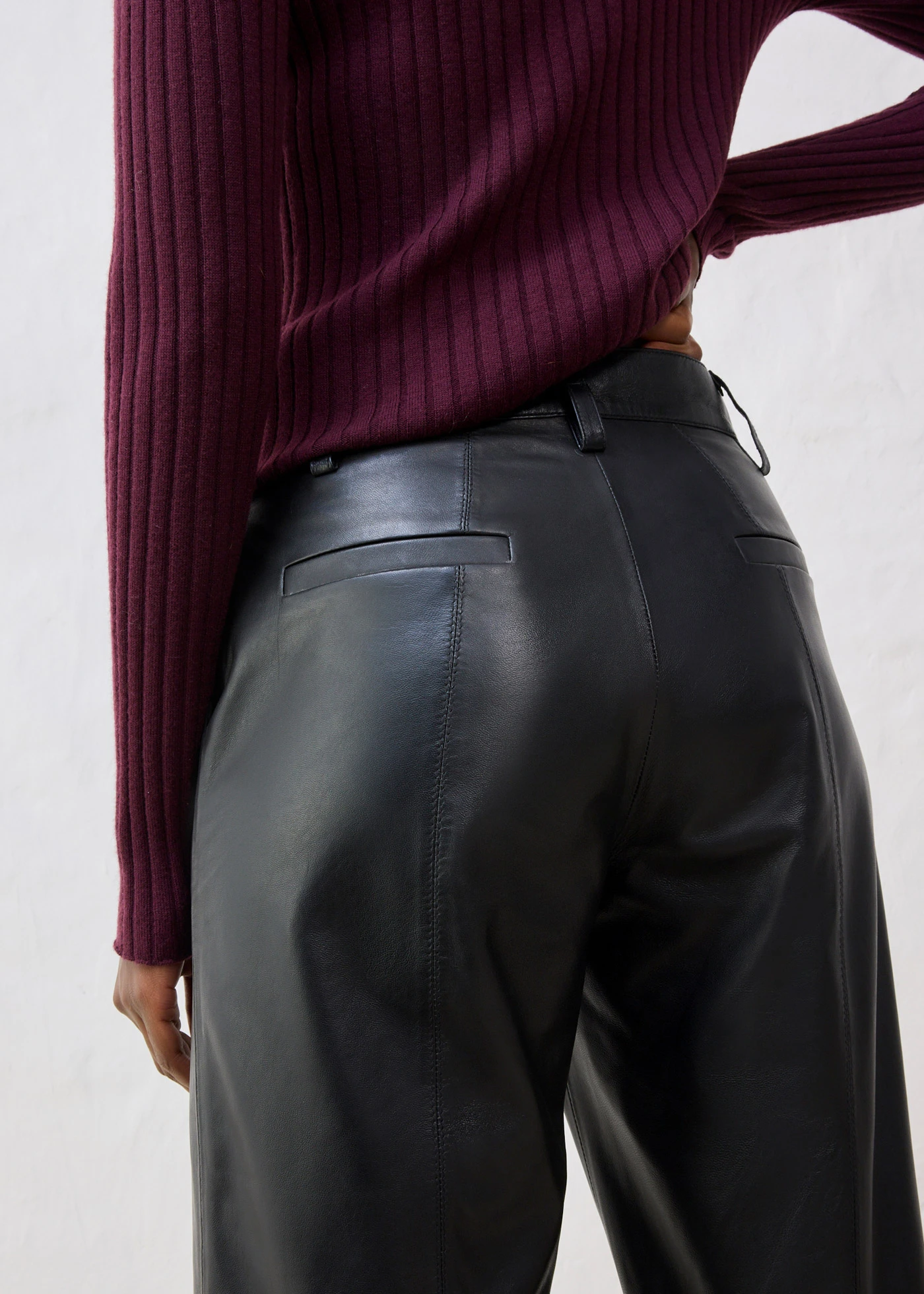 Kožené kalhoty z nappa jehnětiny • černá • bonprix obchod