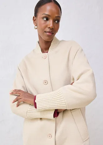 Gyapjú kabát kötött betéttel • világos homok • bonprix áruház