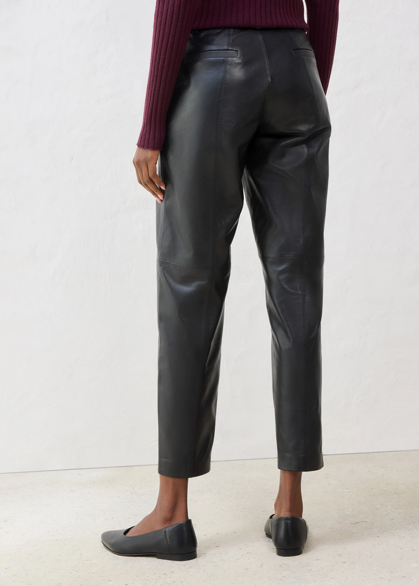 Kožené kalhoty z nappa jehnětiny • černá • bonprix obchod