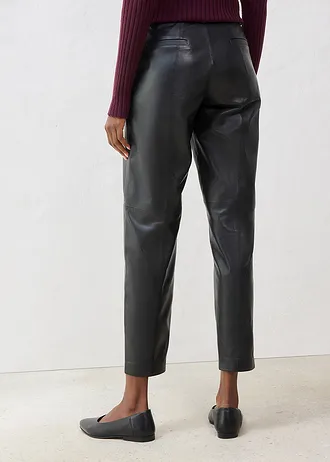 Kožené kalhoty z nappa jehnětiny, barva: černá