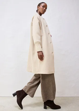 Gyapjú kabát kötött betéttel • világos homok • bonprix áruház