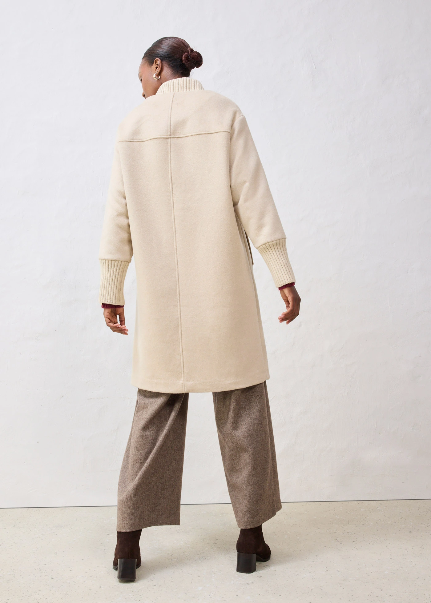 Gyapjú kabát kötött betéttel • világos homok • bonprix áruház