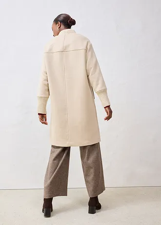 Gyapjú kabát kötött betéttel • világos homok • bonprix áruház