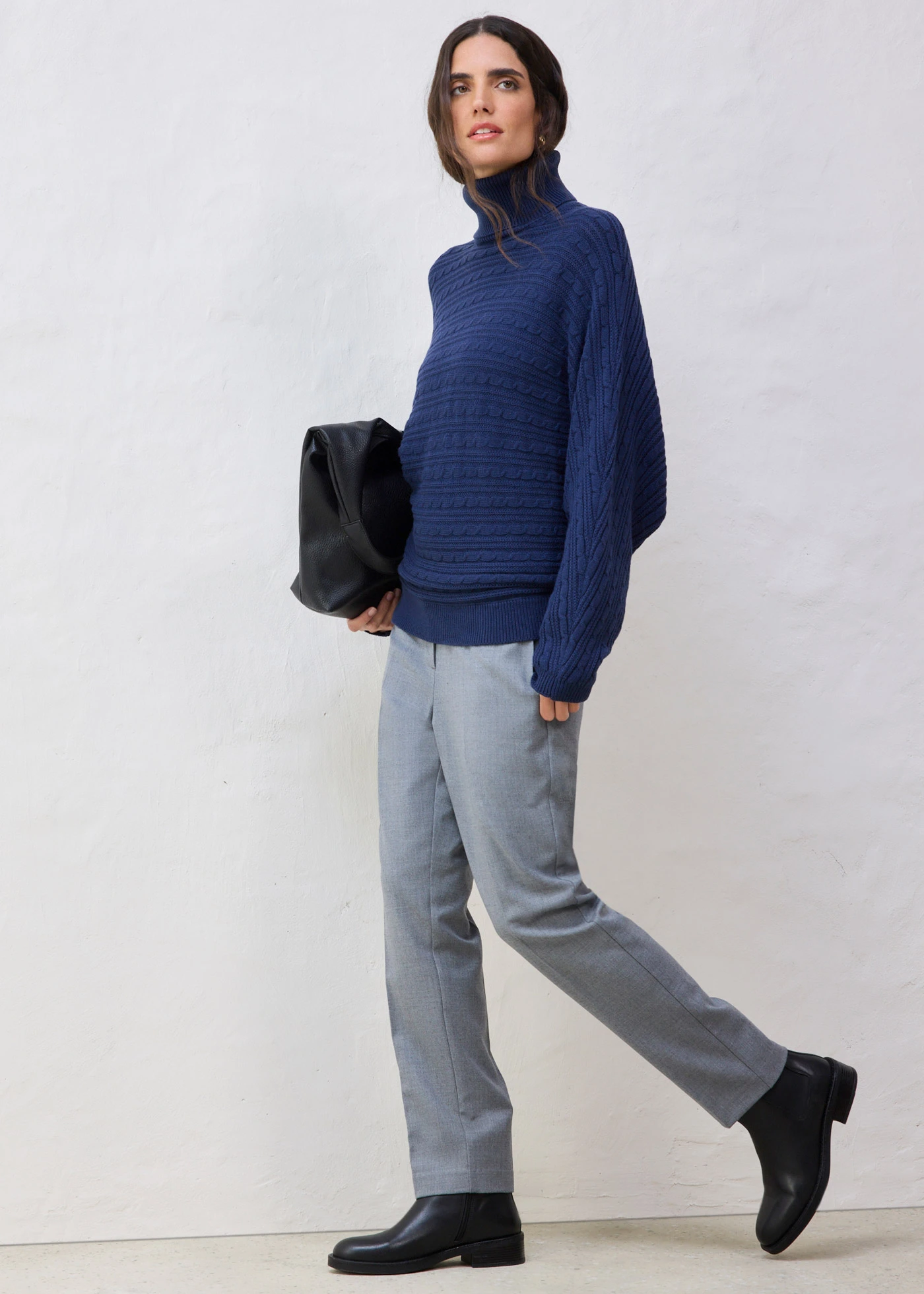 Pull en laine mérinos • bleu foncé • Boutique bonprix