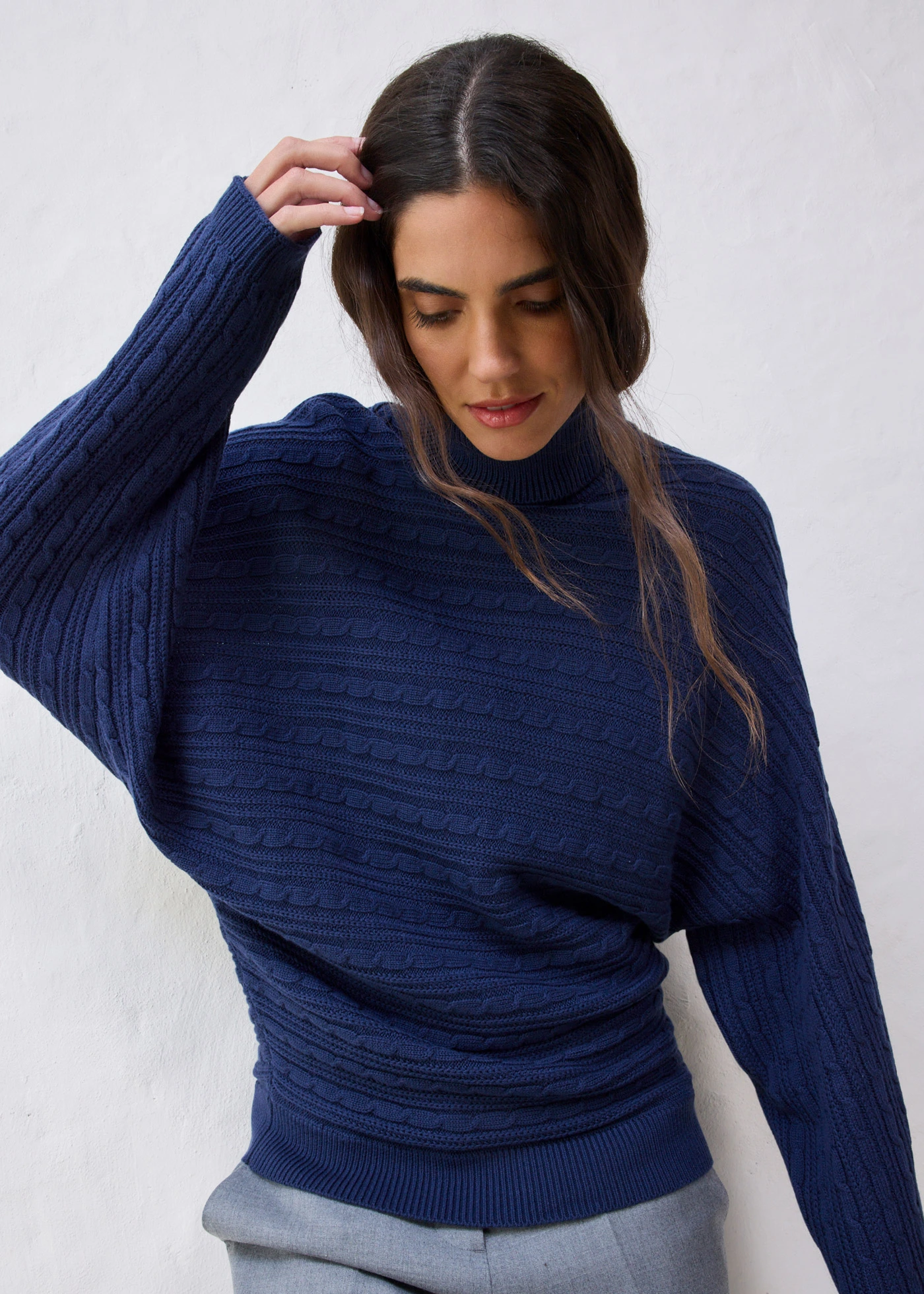 Pull en laine mérinos • bleu foncé • Boutique bonprix