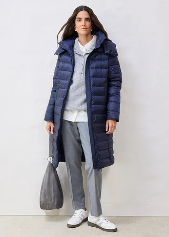 Lange donsjas met gerecycled dons, Kleur: donkerblauw