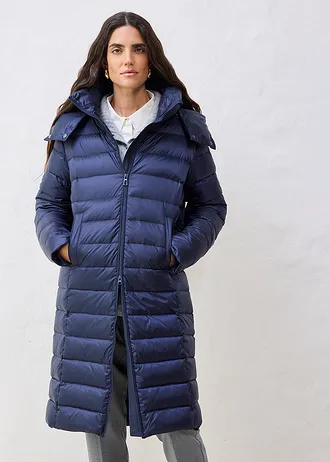 Lange donsjas met gerecycled dons, Kleur: donkerblauw