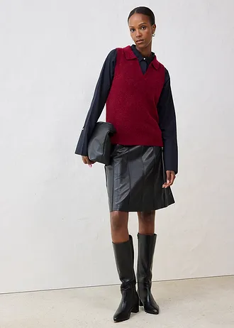 Svetr bez rukávů s vlnou alpaka • švestkově červená • bonprix obchod