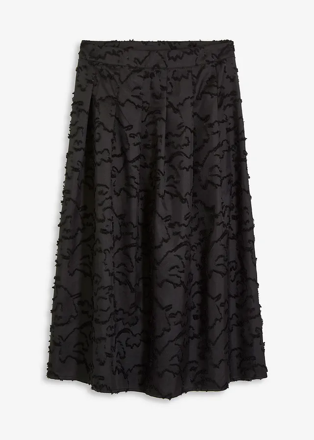 Fustă midi din material cu textură