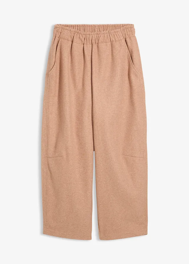 Pantaloni barrel cu aspect de lână
