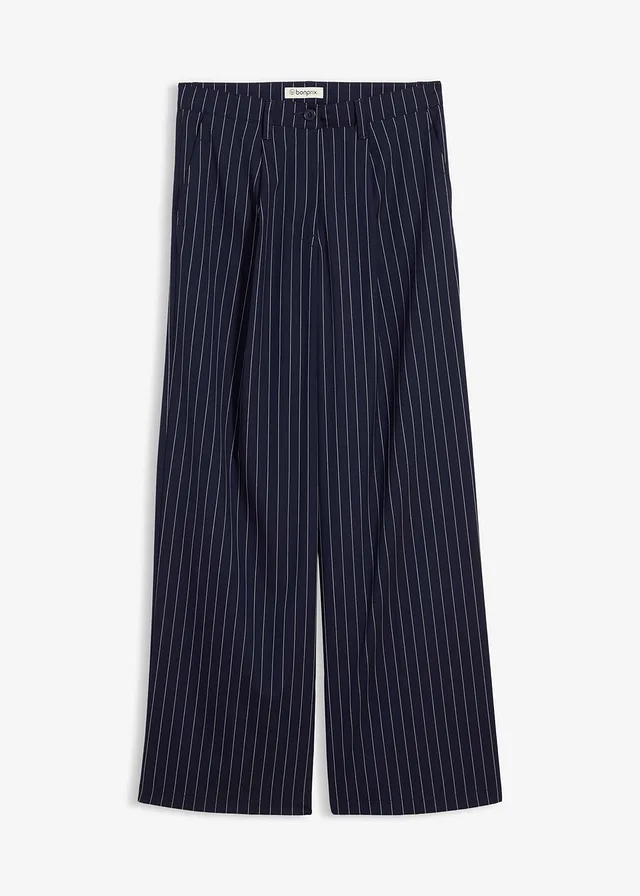 Pantaloni cu pense din material cu viscoză