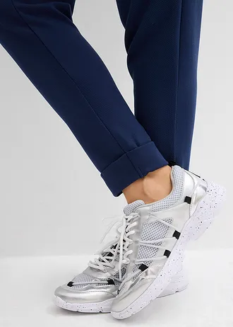 Kalhoty bez zapínání, se splývavou viskózou • tmavě modrá • bonprix obchod