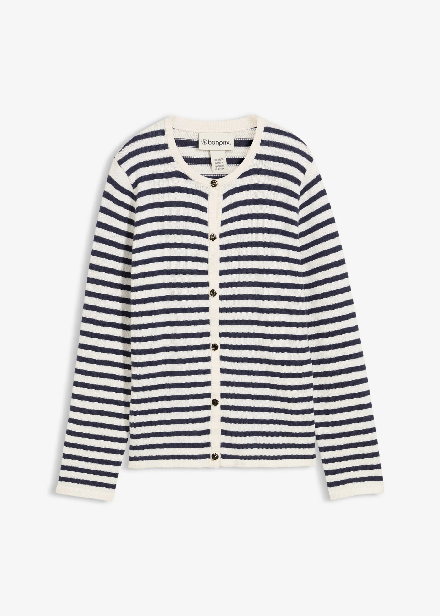 Vest met zijde • donkerblauw/wolwit gestreept • bonprix online shop