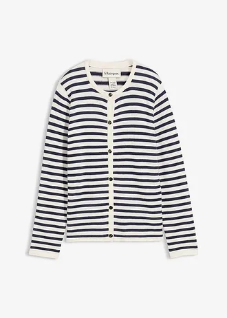 Vest met zijde • donkerblauw/wolwit gestreept • bonprix online shop