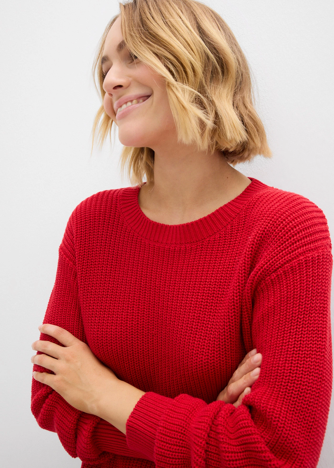 Trui met blouse-inzetstuk • lavarood-wit-schaduwgrijs • bonprix online shop