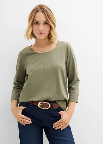Triko z čisté bavlny • olivová • bonprix obchod