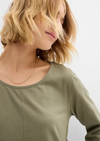Triko z čisté bavlny • olivová • bonprix obchod