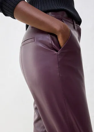 Kožené kalhoty z nappa jehnětiny • vínová • bonprix obchod