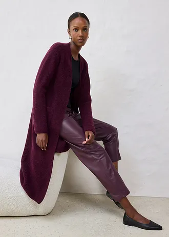 Kožené kalhoty z nappa jehnětiny • vínová • bonprix obchod