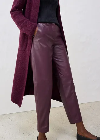 Kožené kalhoty z nappa jehnětiny • vínová • bonprix obchod