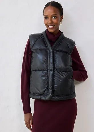 Steppelt bőrmellény bárány nappa bőrből • fekete • bonprix áruház