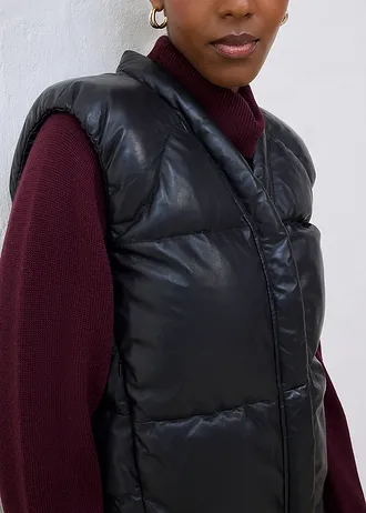 Steppelt bőrmellény bárány nappa bőrből • fekete • bonprix áruház