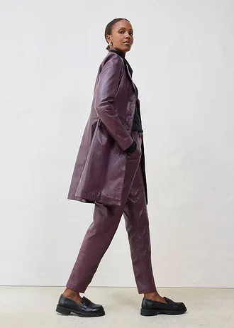 Manteau court en cuir nappa d’agneau • bordeaux • Boutique bonprix