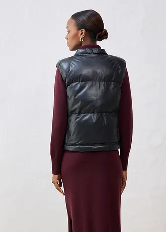 Bodywarmer van lamsleer, Kleur: zwart