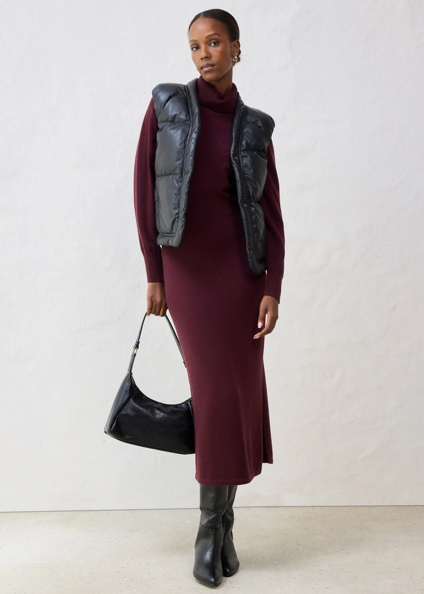 Steppelt bőrmellény bárány nappa bőrből • fekete • bonprix áruház