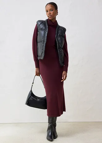 Kožená prošívaná vesta z nappa jehnětiny, barva: černá