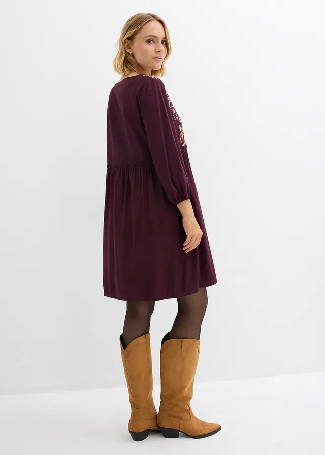 Robe-tunique en viscose fluide • bordeaux • product-page.page-title-suffix
