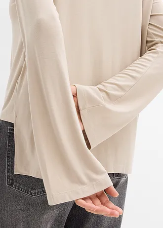 Oversize tričko ze splývavé směsi viskózy a elastanu • písková • bonprix obchod