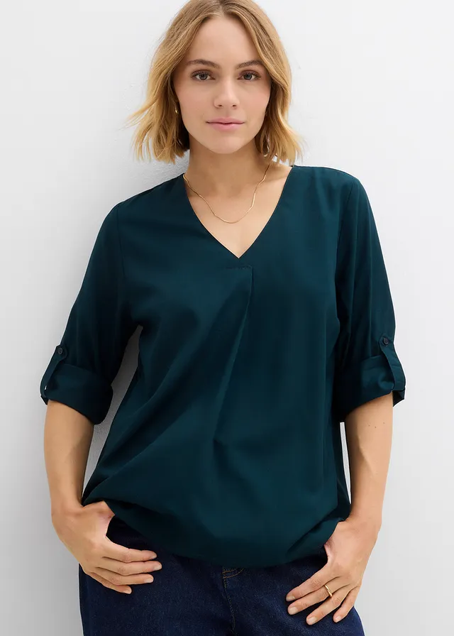 Blouse ample en viscose fluide • vert profond • product-page.page-title-suffix
