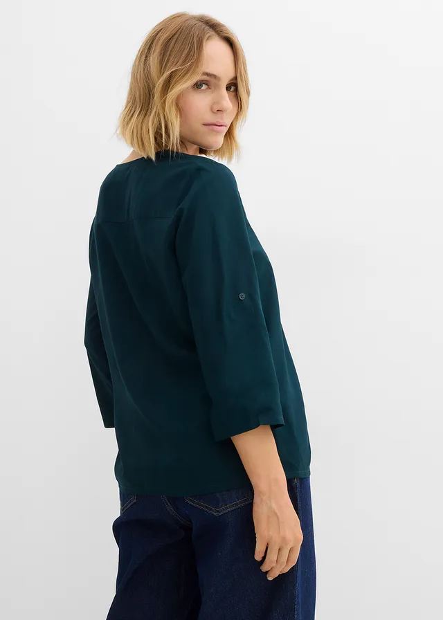 Blouse ample en viscose fluide • vert profond • product-page.page-title-suffix