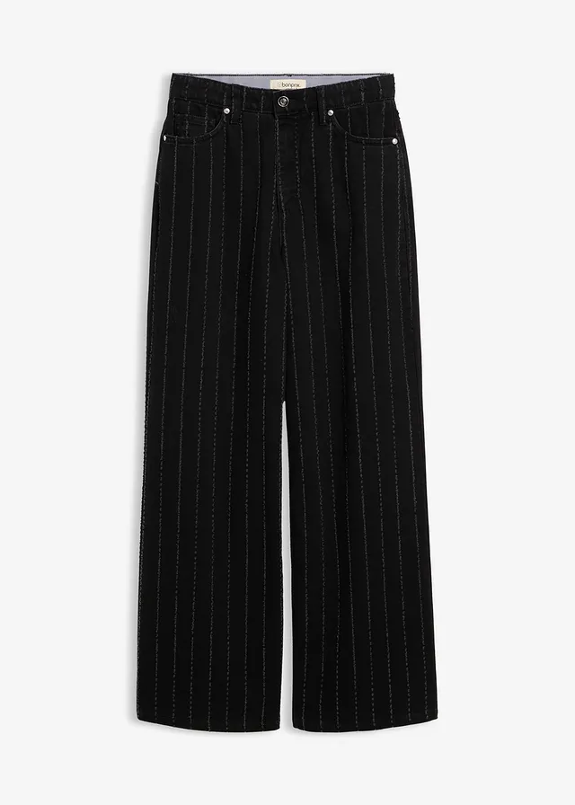 Wide Leg farmer, High Waist, szaggatott részletekkel