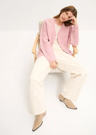 Gilet en grosse maille • rose cendré chiné • Boutique bonprix